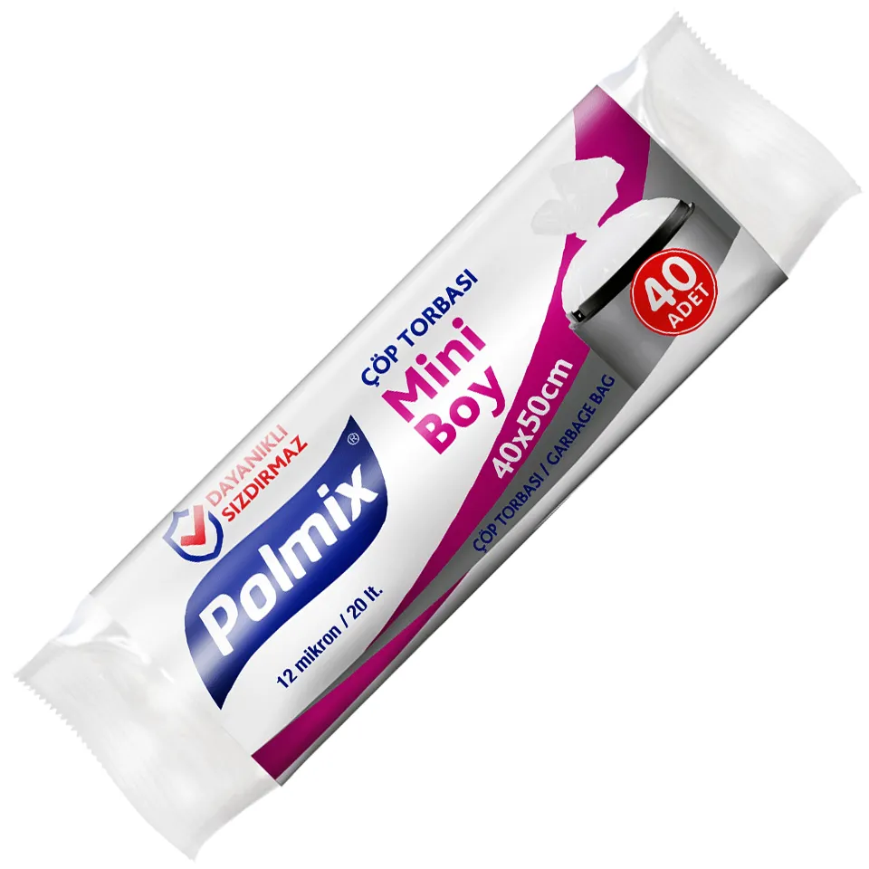Çöp Pşt. Mini (40x50, 20 L, 12 µ, Şeffaf, 2000 Ad.)