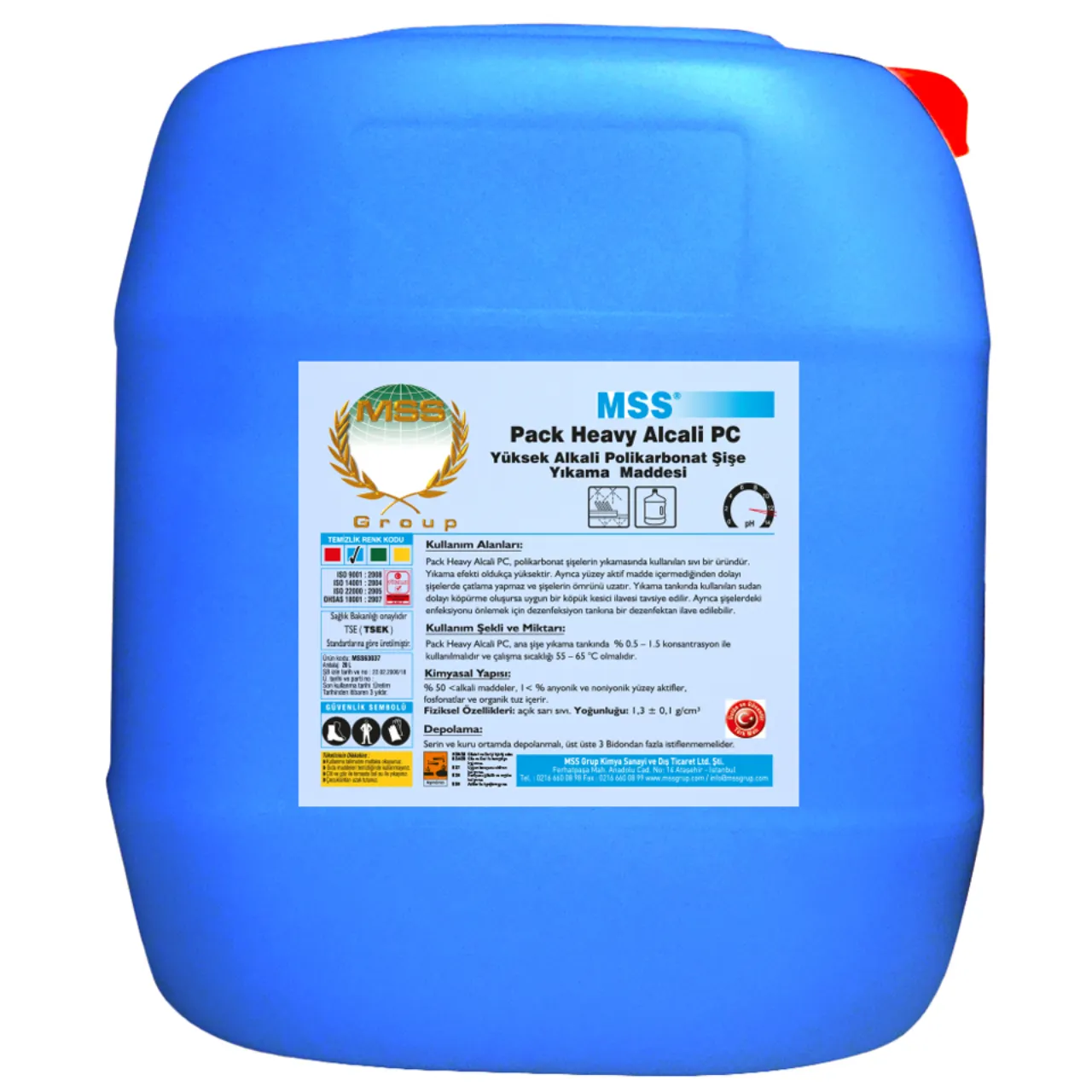 MSS Pack Heavy Alcali PC Yüksek Alkali Polikarbonat Şişe Yıkama Maddesi 20 L (20 KG)