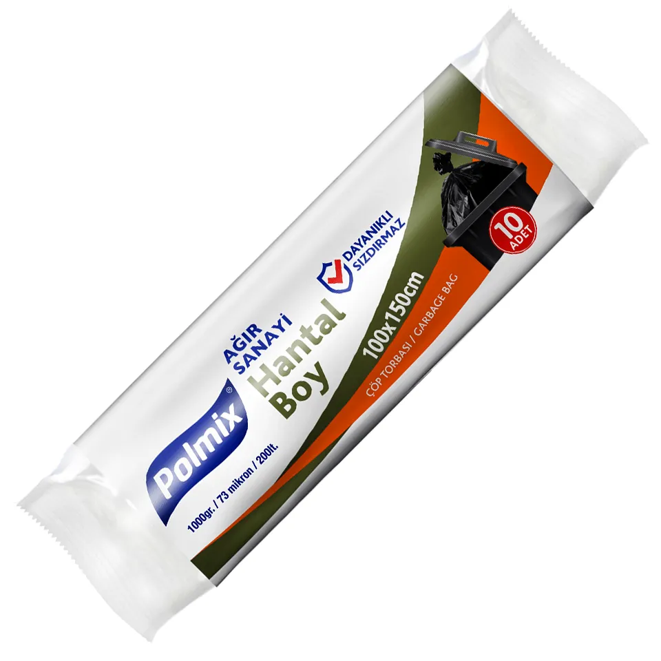 Çöp Poşeti Hantal (100x150, 200 L, 77 µ, 1000 Gr. A.H. Siyah)