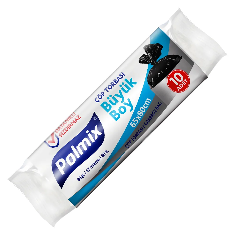 Garbage Bag Large (65x80, 60 L, 17 µ, Black, 500 Pcs.)