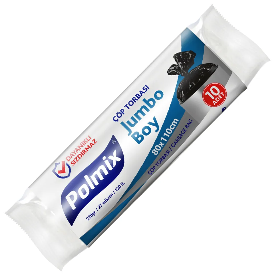 Garbage Bag Jumbo (80x110, 120 L, 27 µ, Black, 200 Pcs.)