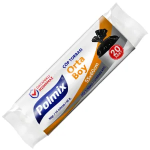 Çöp Pşt. Orta (55x60, 40 L, 13 µ, 80 Gr. Siyah)