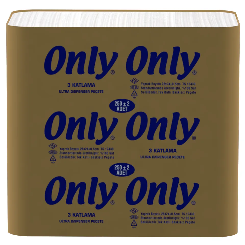 Dispenser Peçete (26x24 cm, 250 Ypr. 3 Katlı, 18 gr/m2, 18 Pk.)