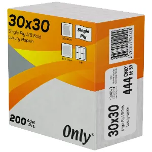 Servis Peçete Bordürlü Garson Katlama (30x30 cm, 200 Ypr. Tek Kat, 15 gr/m2, 12 Pk.)