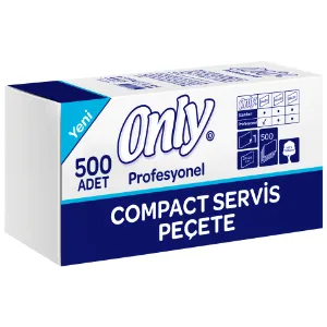Servis Peçete Compact (22,5x25 cm, 500 Ypr. Tek Kat, 12 Pk.)